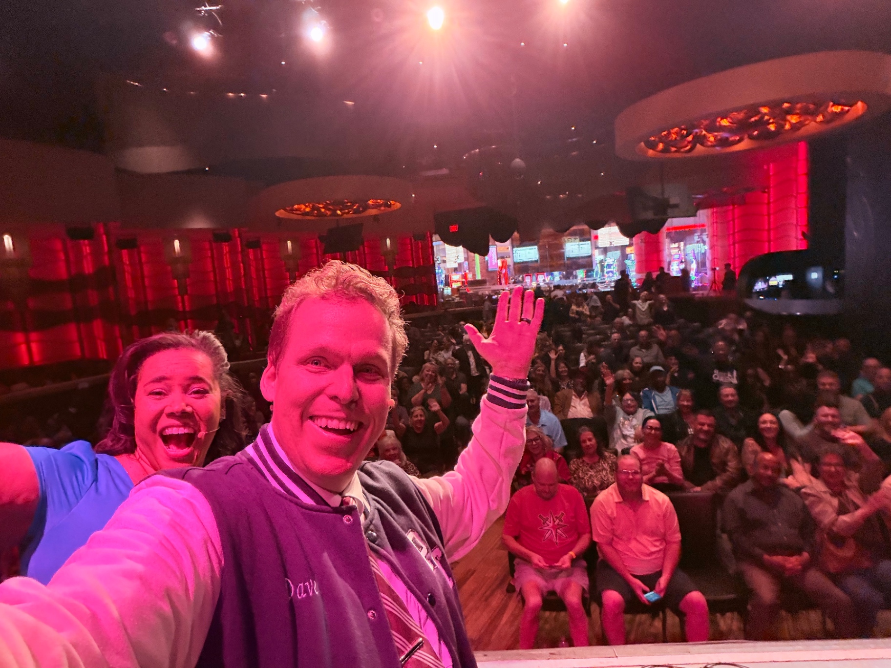 Dave and Veronica with a packed house