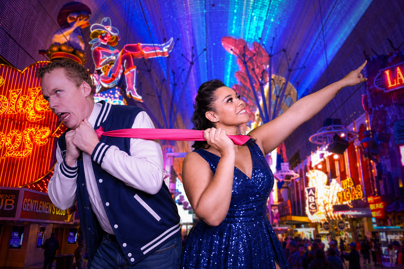 Pink Tie Magic on stage